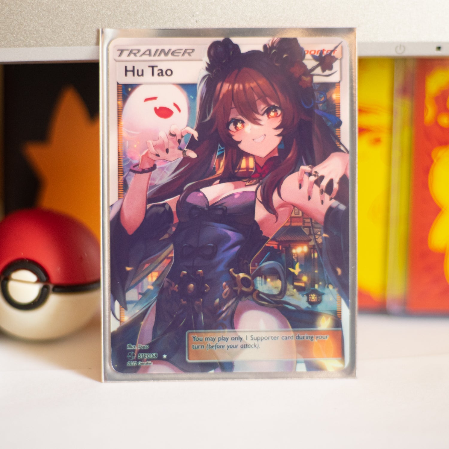 Custom Genshin Impact Holo Full Art Hu Tao Card – PokeOricaSTCG