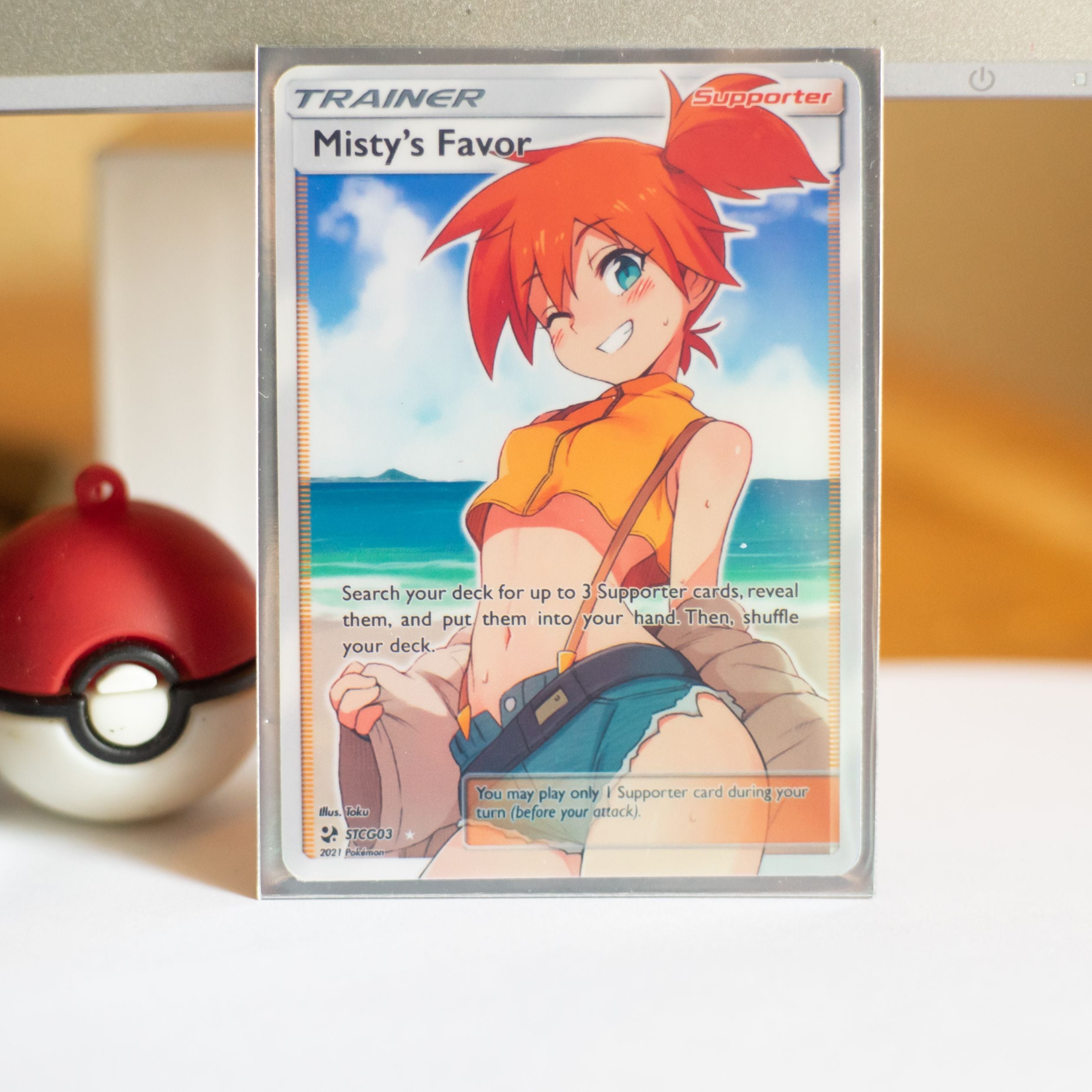 Custom Holographic Full Art Misty Card – PokeOricaSTCG