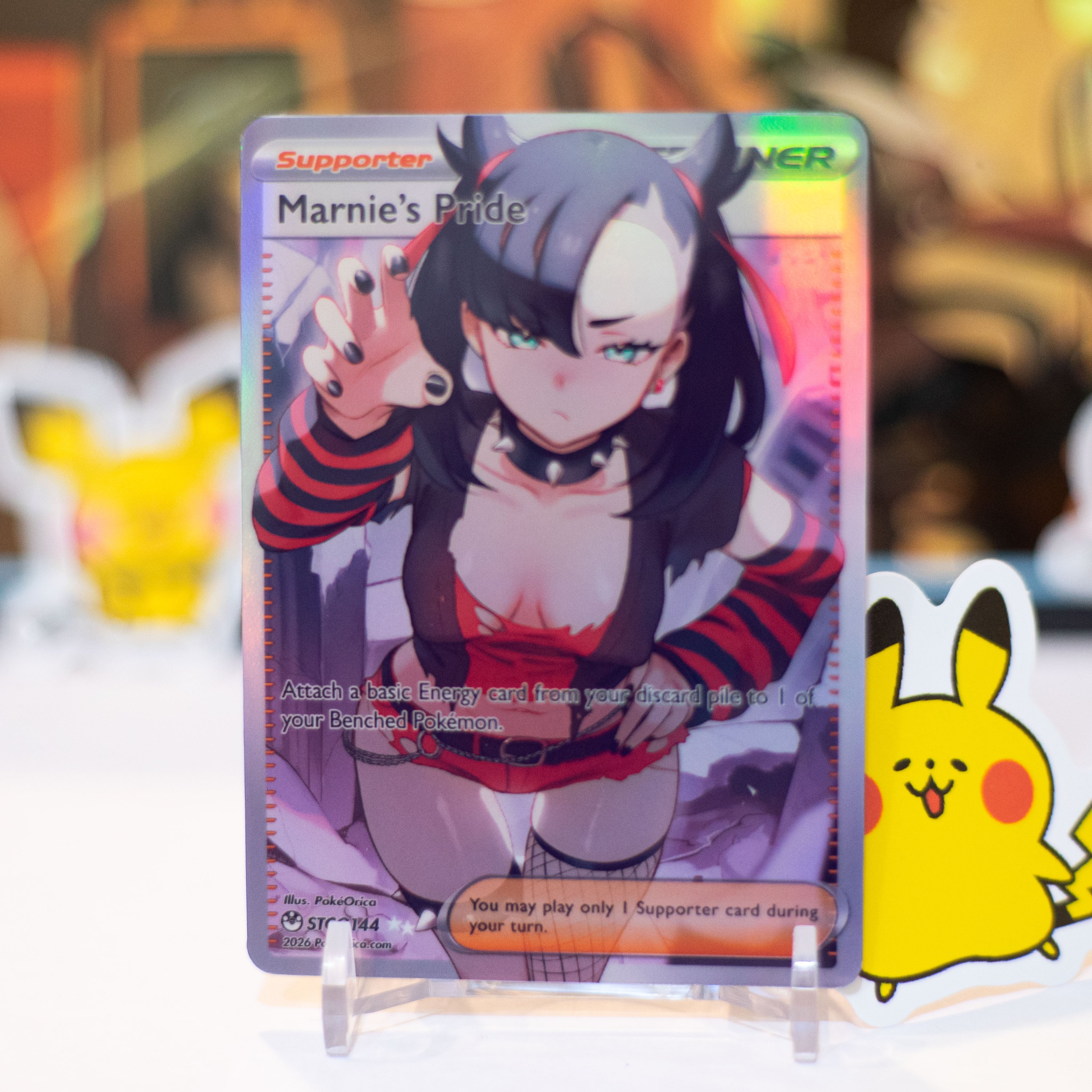 Custom Holographic Full Art Marnie's Pride Card PokeOricaSTCG Custom Holographic Full Art Marnie's Pride Card PokeOricaSTCG