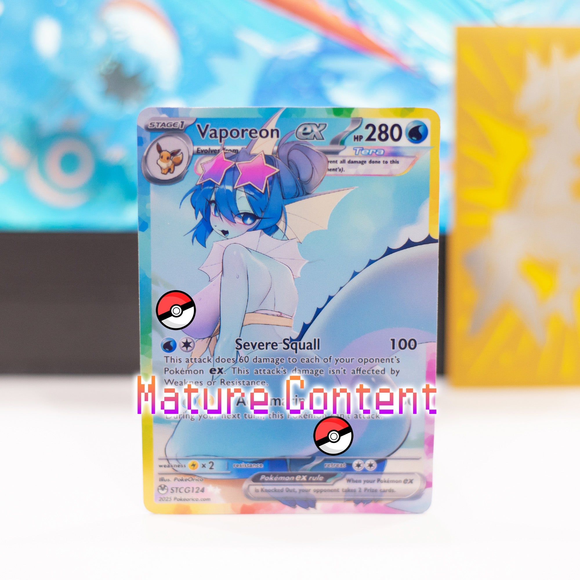 Custom Holographic Full Art Vaporeon ex – PokeOricaSTCG
