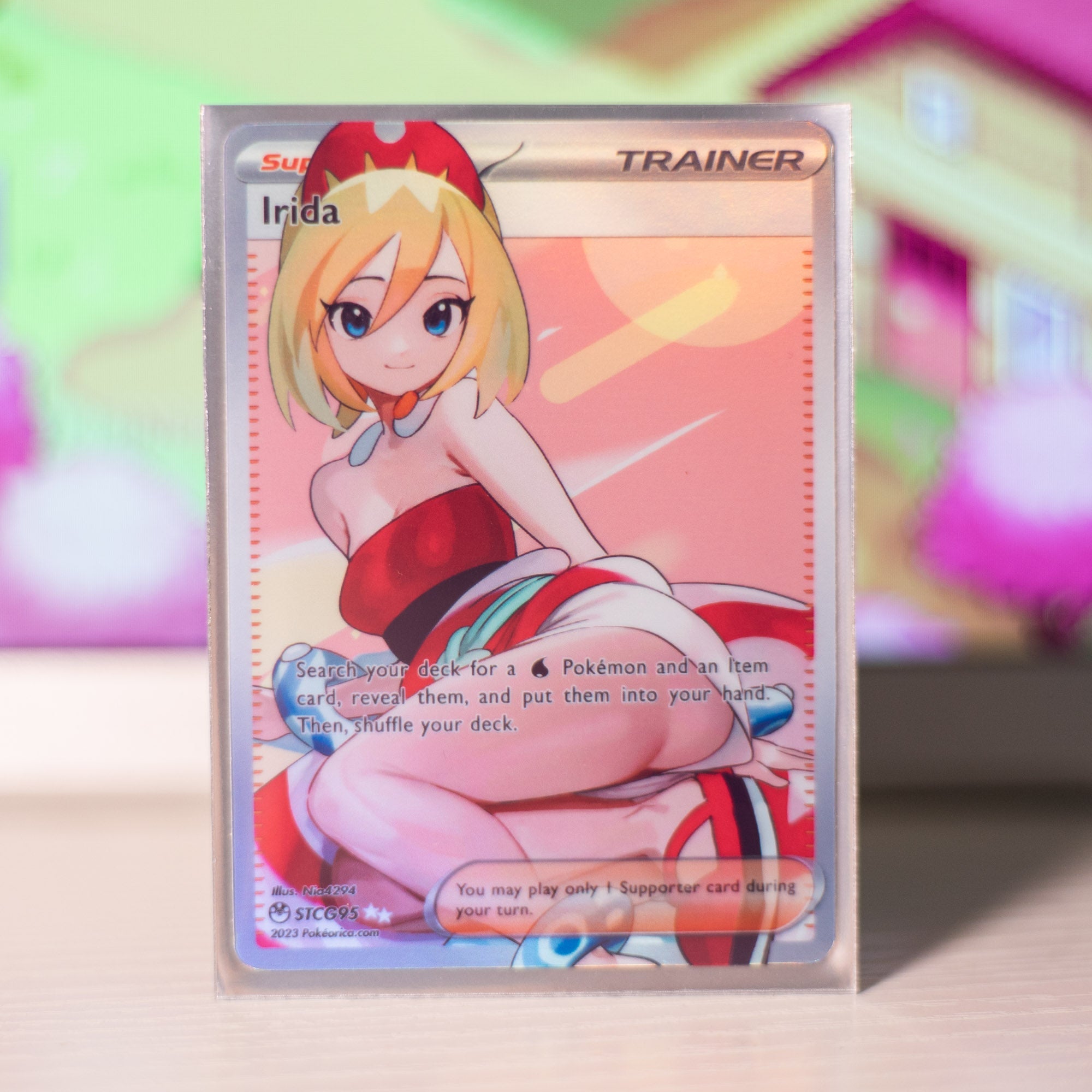 Custom Holographic Full Art Irida Card – PokeOricaSTCG