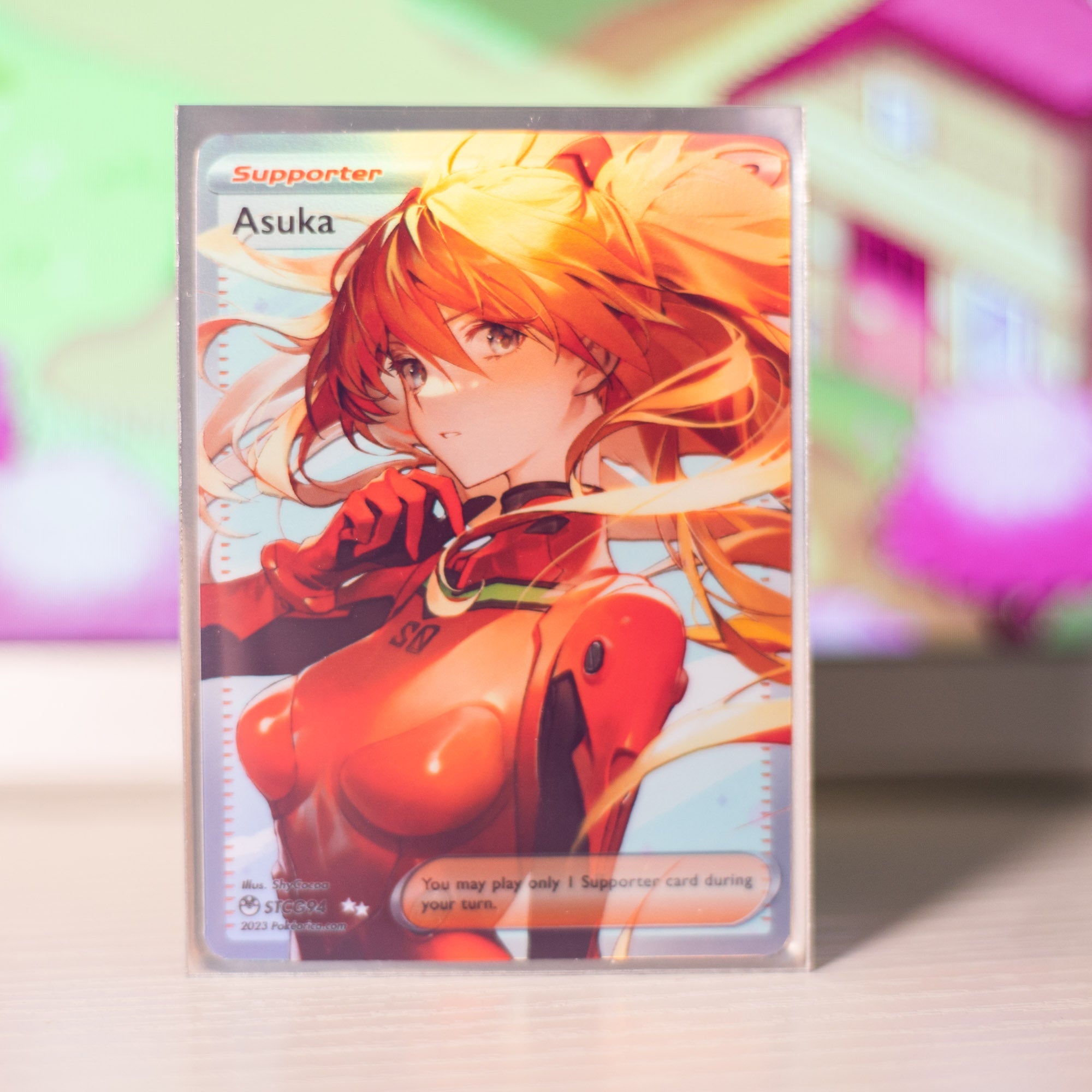 Custom Evangelion Full Art Asuka Card PokeOricaSTCG Custom Evangelion Full Art Asuka Card PokeOricaSTCG