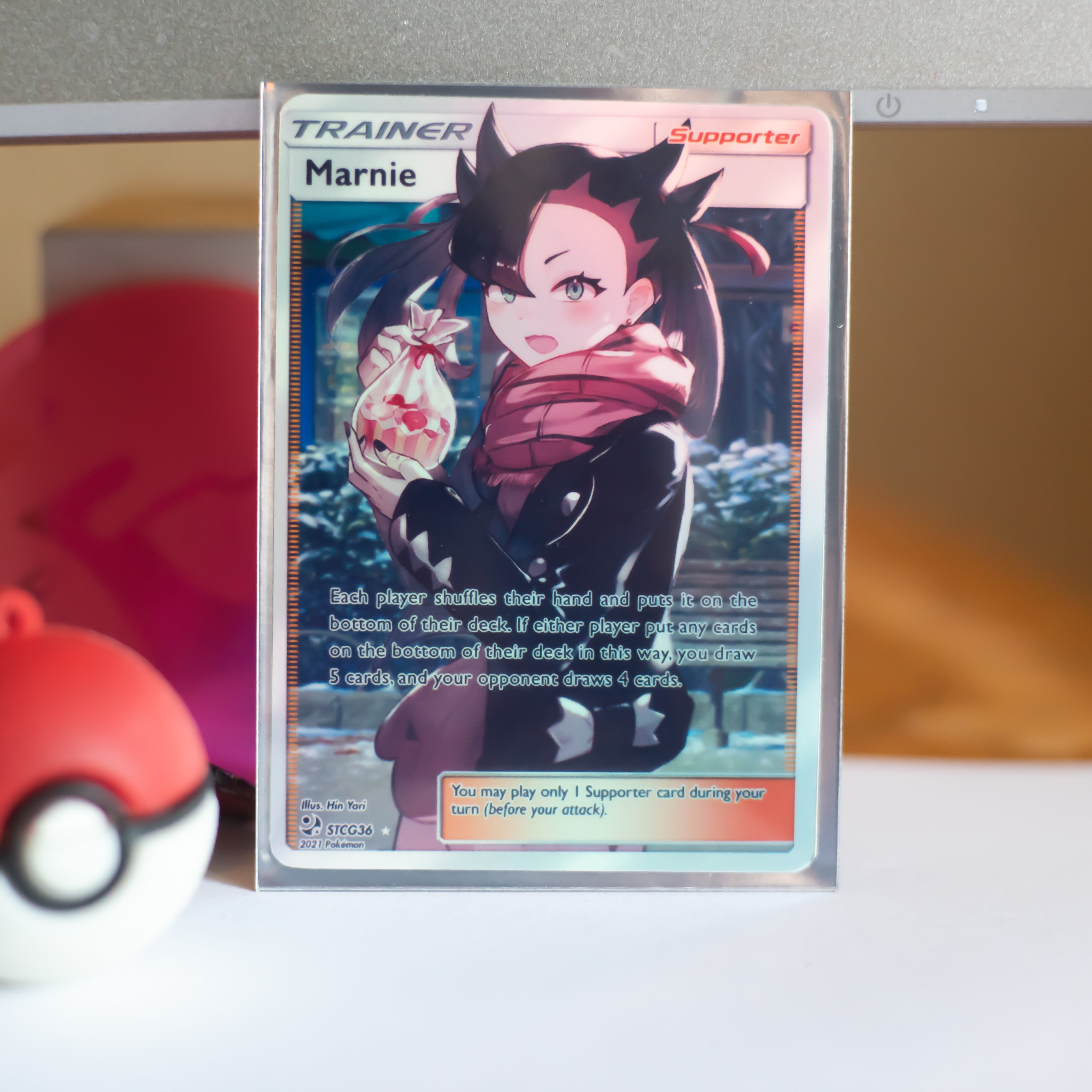 Custom Holographic Full Art Marnie Card – PokeOricaSTCG