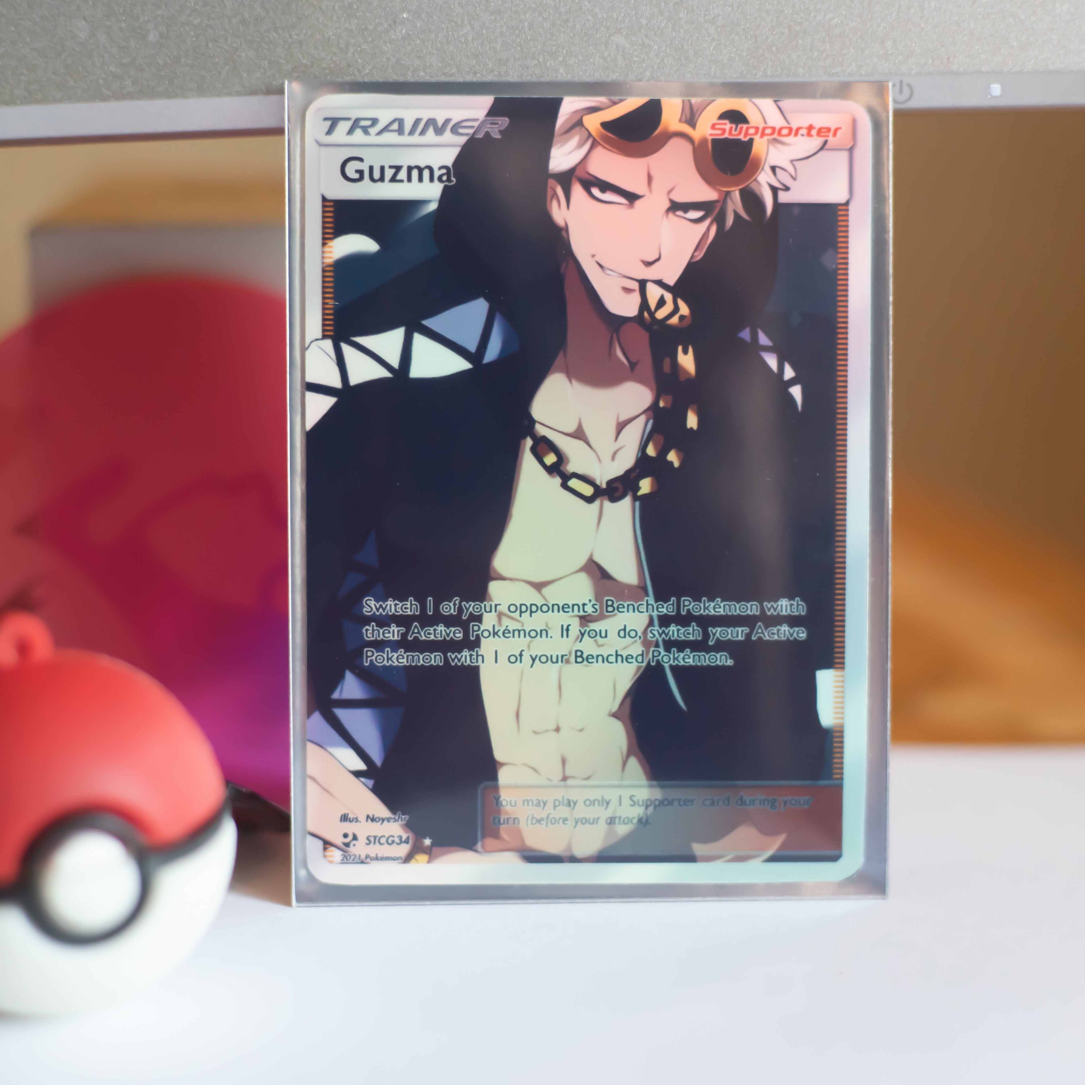 Custom Holographic Full Art Guzma Card PokeOricaSTCG Custom Holographic Full Art Guzma Card PokeOricaSTCG