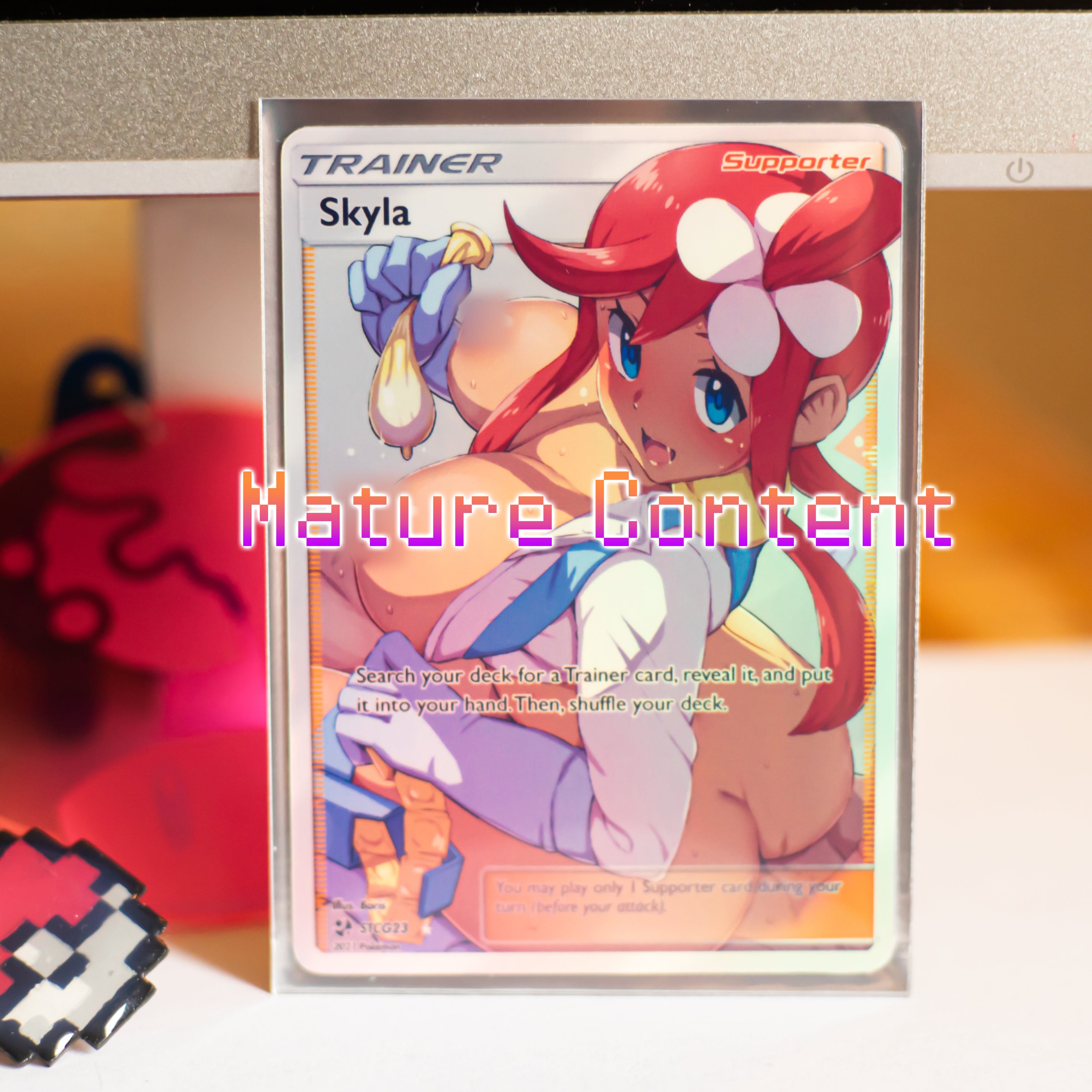 Custom Holographic Full Art Skyla Card PokeOricaSTCG Custom Holographic Full Art Skyla Card PokeOricaSTCG