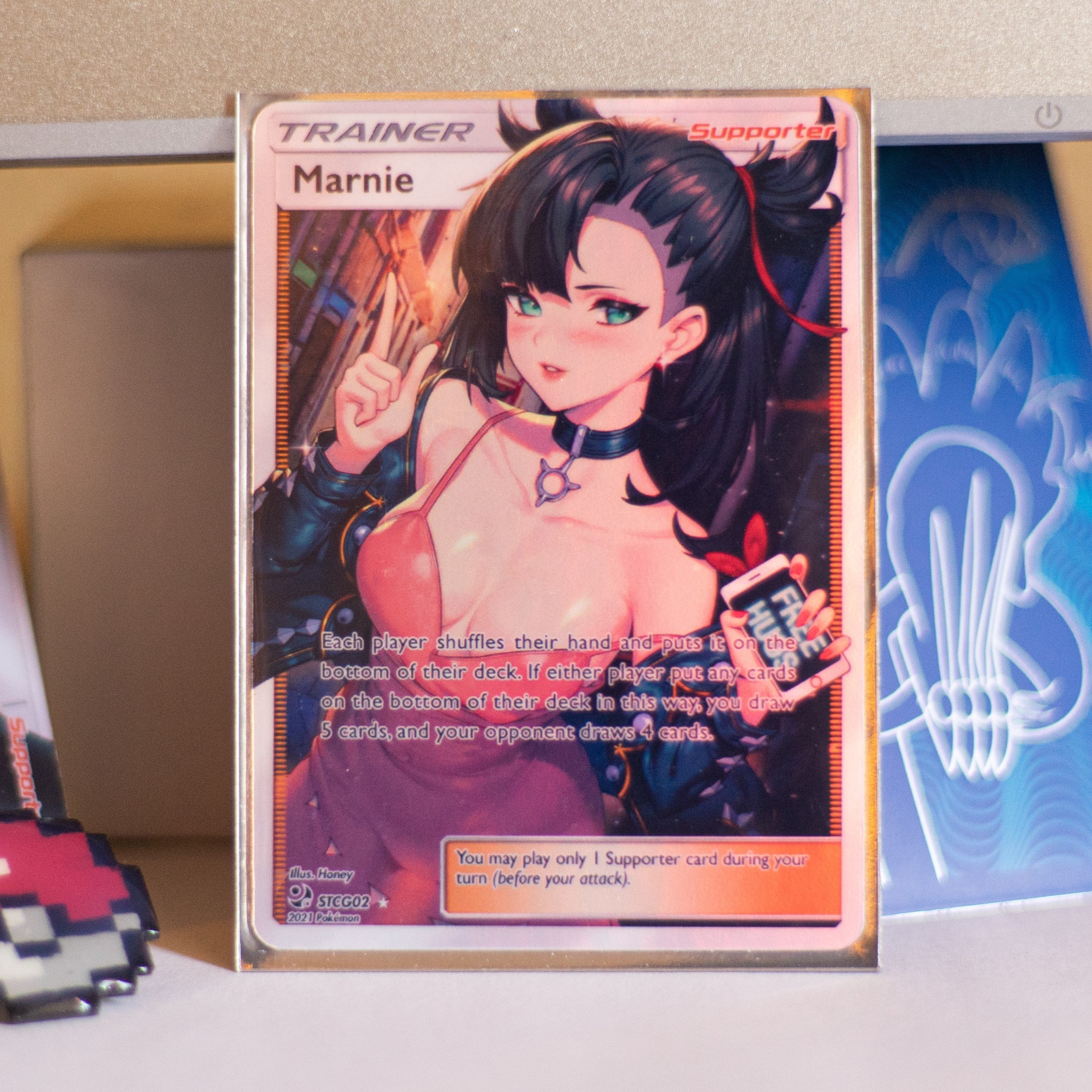 Custom Holographic Full Art Marnie Card PokeOricaSTCG Custom Holographic Full Art Marnie Card PokeOricaSTCG