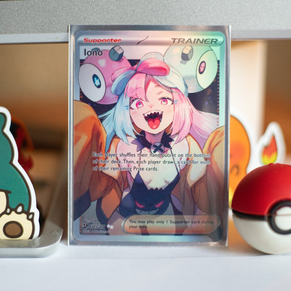 pokemon card iono full art Custom Holographic Full Art Iono Card – PokeOricaSTCG