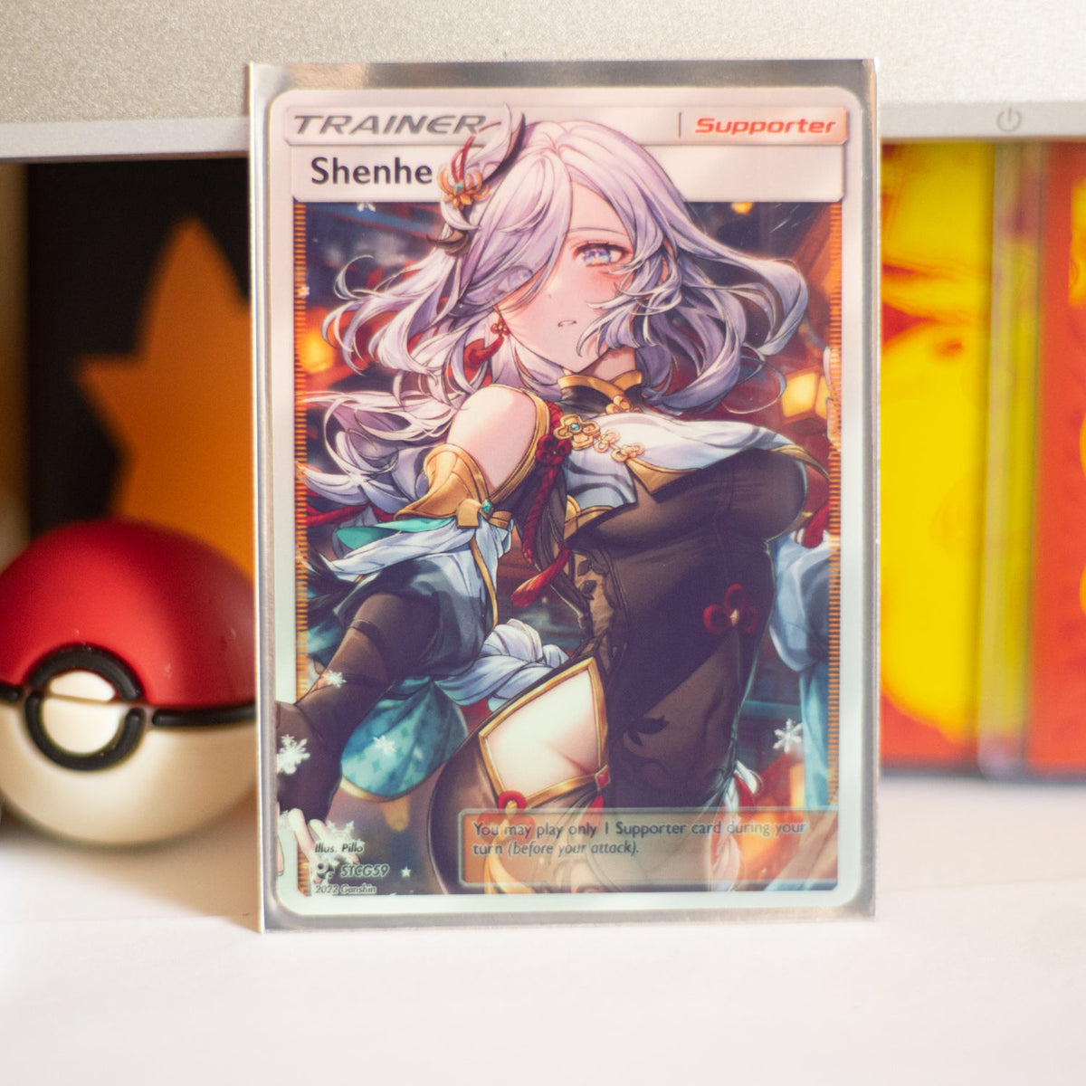 Custom Genshin Impact Holo Full Art Shenhe Card  PokeOricaSTCG