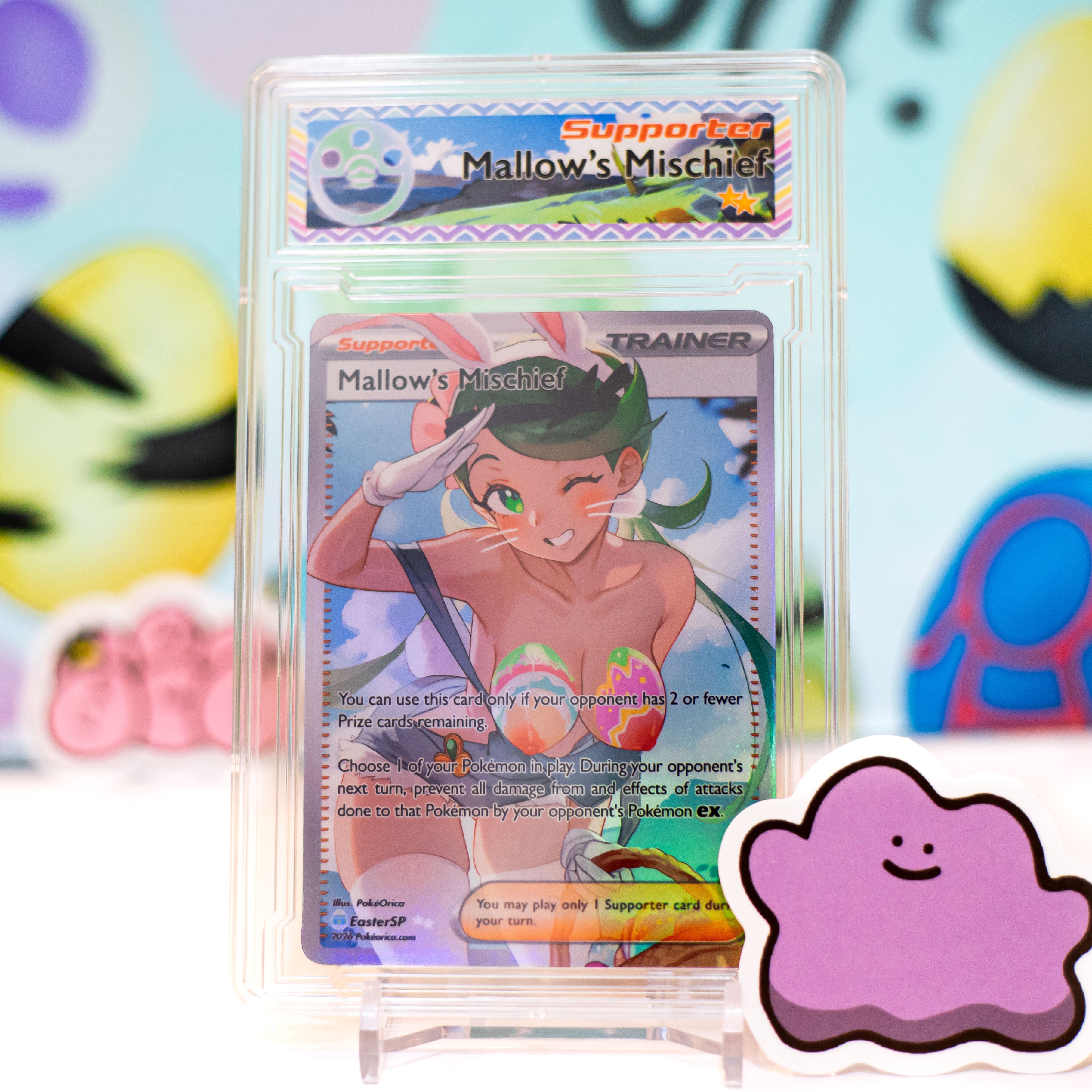 Limited Ed. Full Art Mallow's Mischief Easter Slab PokeOricaSTCG Limited Ed. Full Art Mallow's Mischief Easter Slab PokeOricaSTCG
