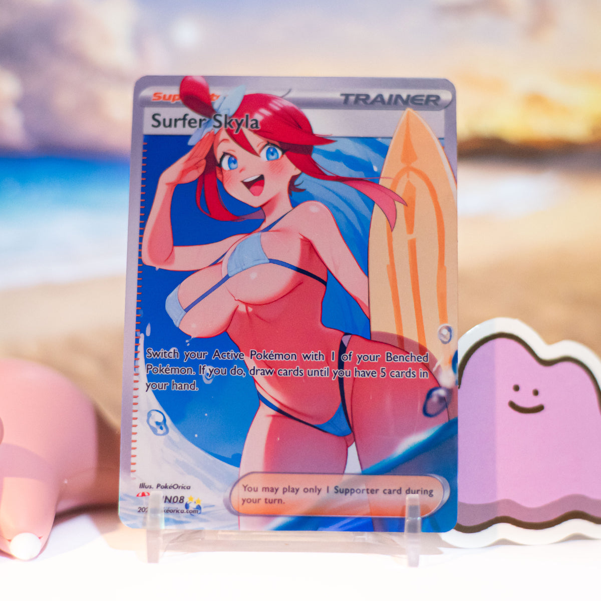 Limited Ed. Full Art Skyla (Surfer) Summer Card