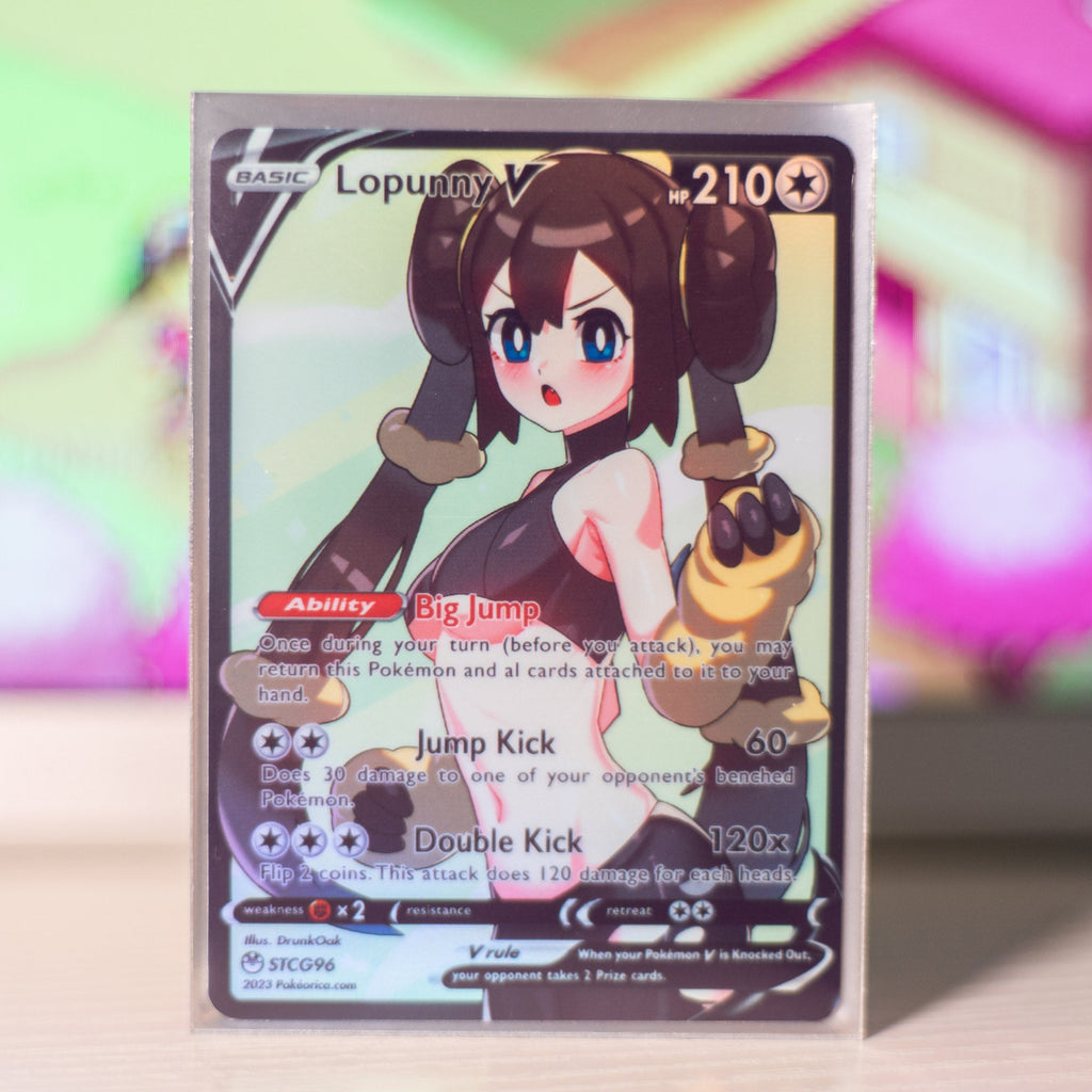 Custom Holographic Full Art Lopunny Rosa – PokeOricaSTCG