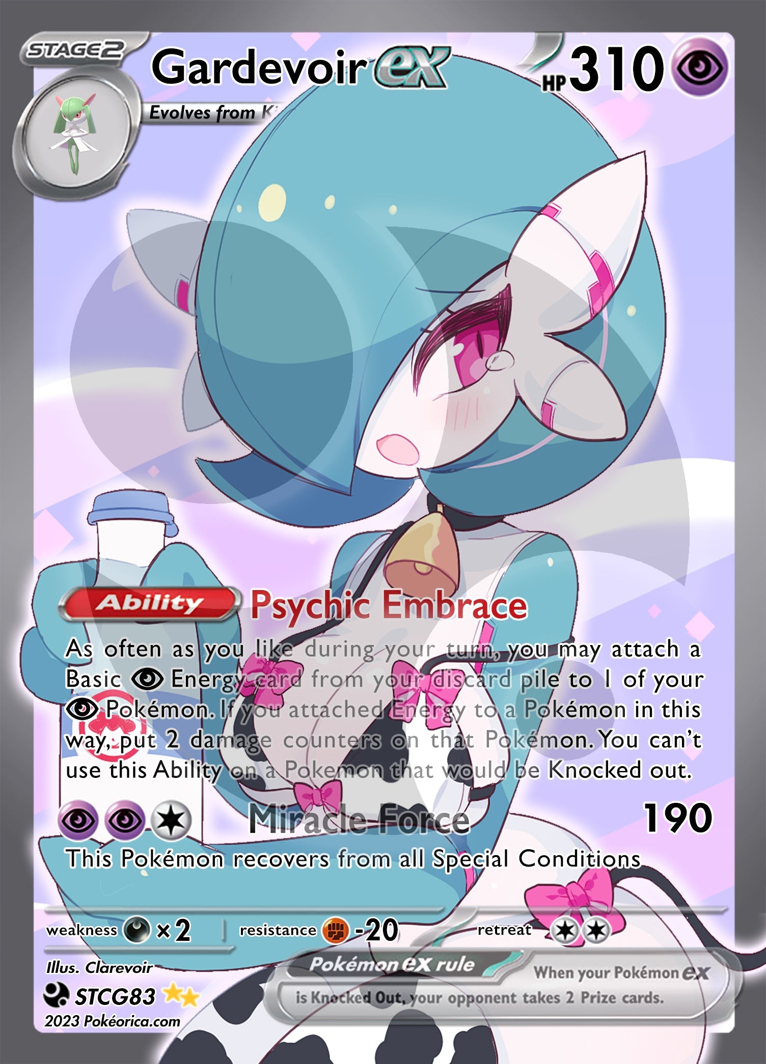 pokemon cards gardevoir Custom Holographic Full Art Gardevoir EX Card – PokeOricaSTCG