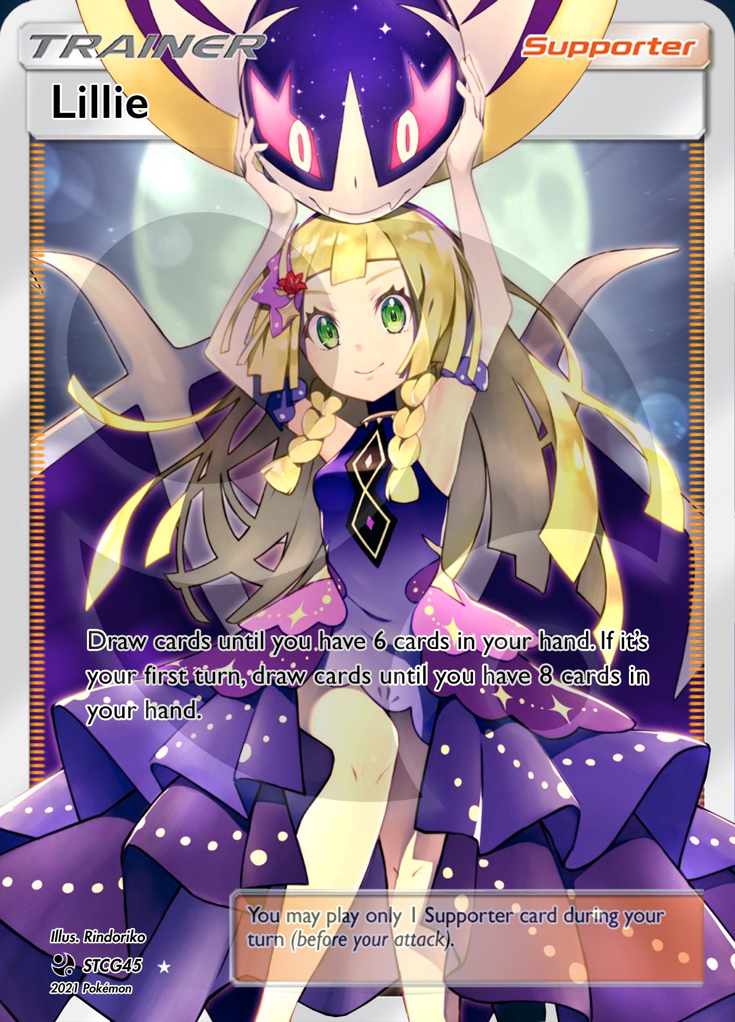 Custom Holographic Full Art Lillie Card PokeOricaSTCG Custom Holographic Full Art Lillie Card PokeOricaSTCG