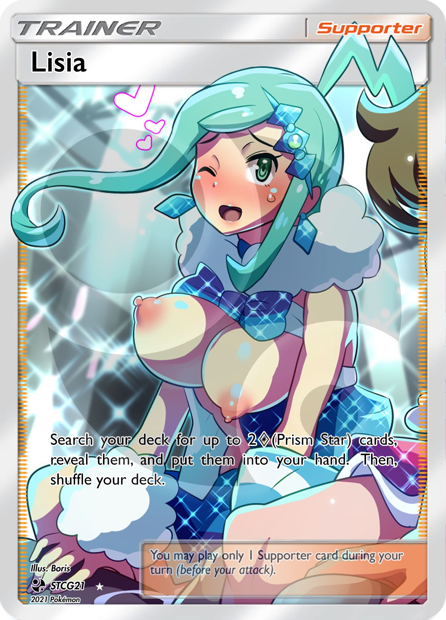 Custom Holographic Full Art Lisia Card PokeOricaSTCG Custom Holographic Full Art Lisia Card PokeOricaSTCG
