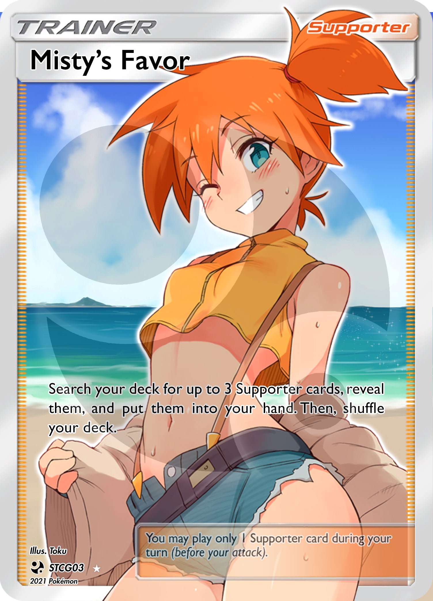 Custom Holographic Full Art Misty Card PokeOricaSTCG Custom Holographic Full Art Misty Card PokeOricaSTCG