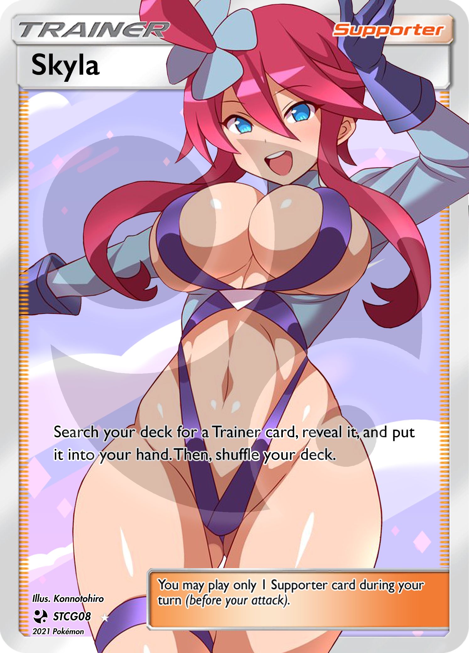 Custom Holographic Full Art Skyla Card – PokeOricaSTCG