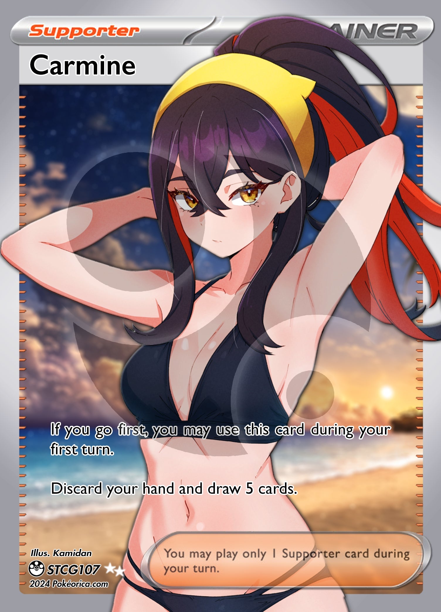 carmine pokemon card full art Custom Holographic Full Art Carmine – PokeOricaSTCG