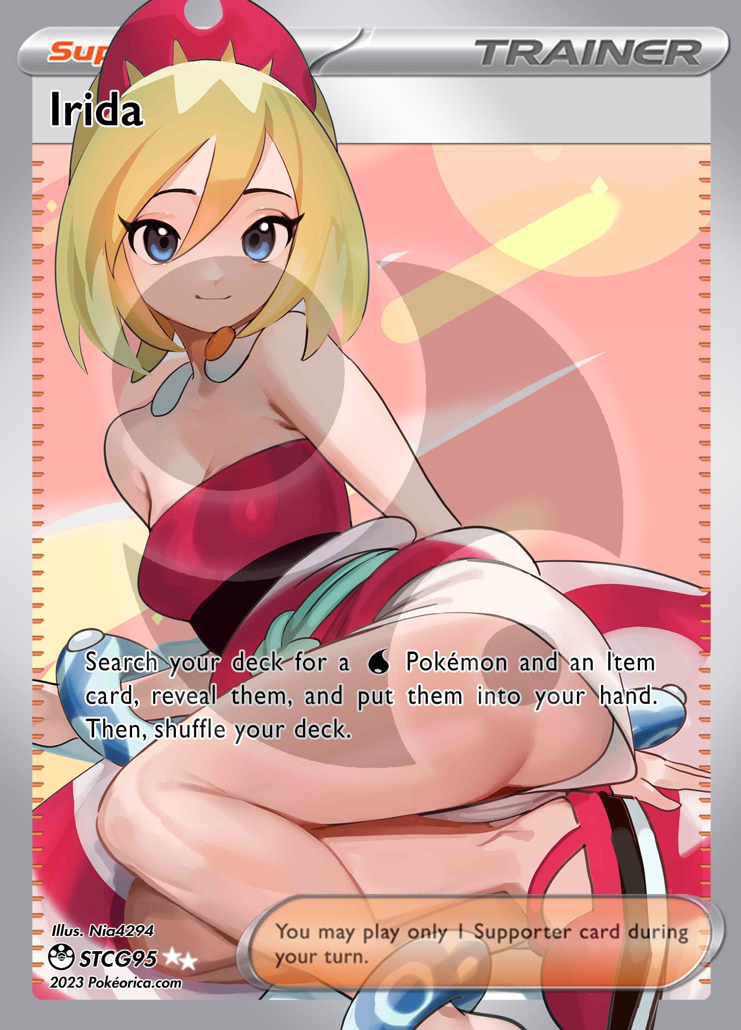 Custom Holographic Full Art Irida Card PokeOricaSTCG Custom Holographic Full Art Irida Card PokeOricaSTCG