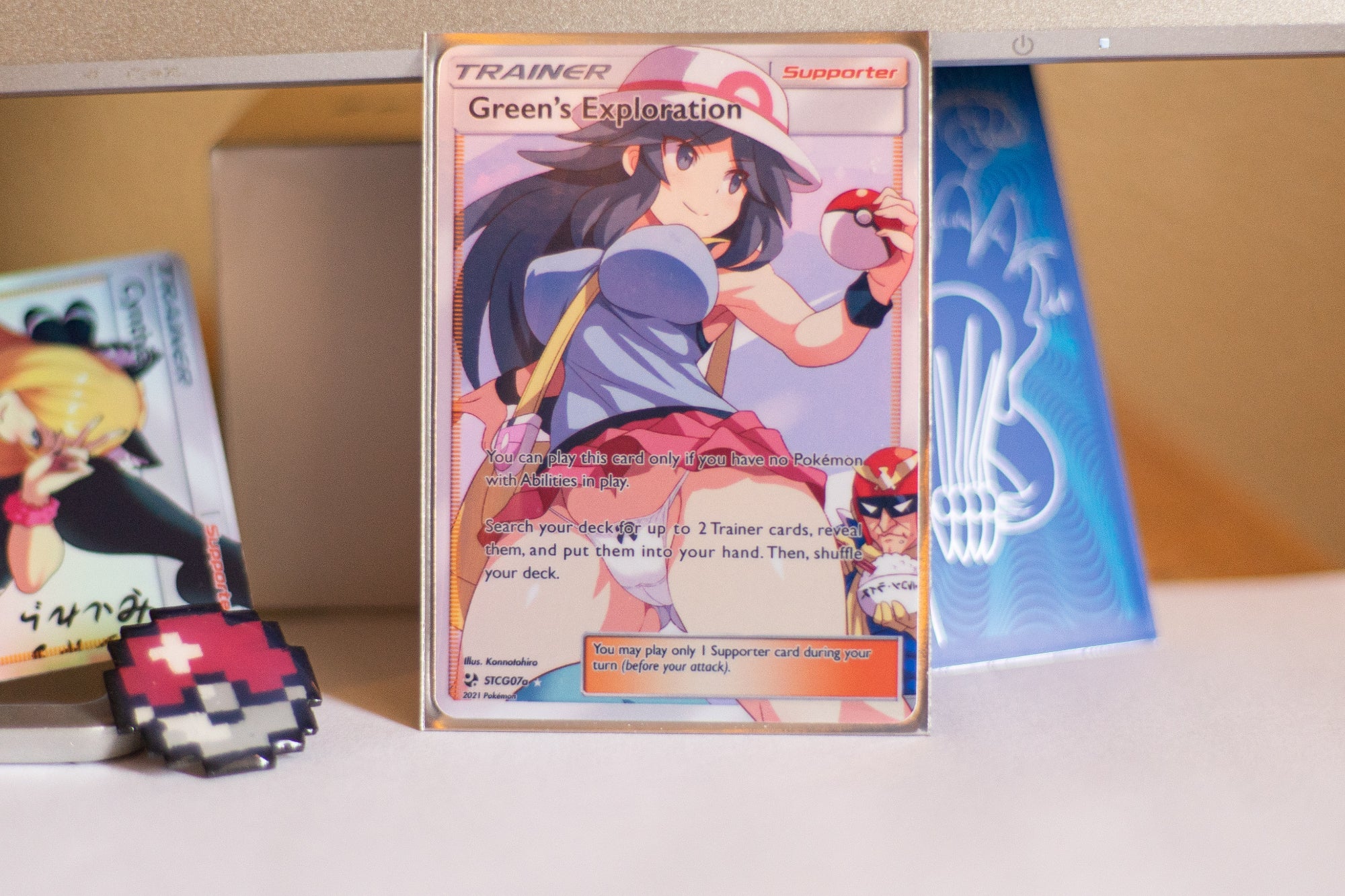 Custom Holographic Full Art Green's Exploration Card – PokeOricaSTCG
