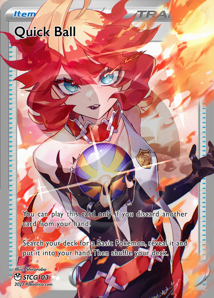 Custom Holographic Full Art Quick Ball Card – PokeOricaSTCG