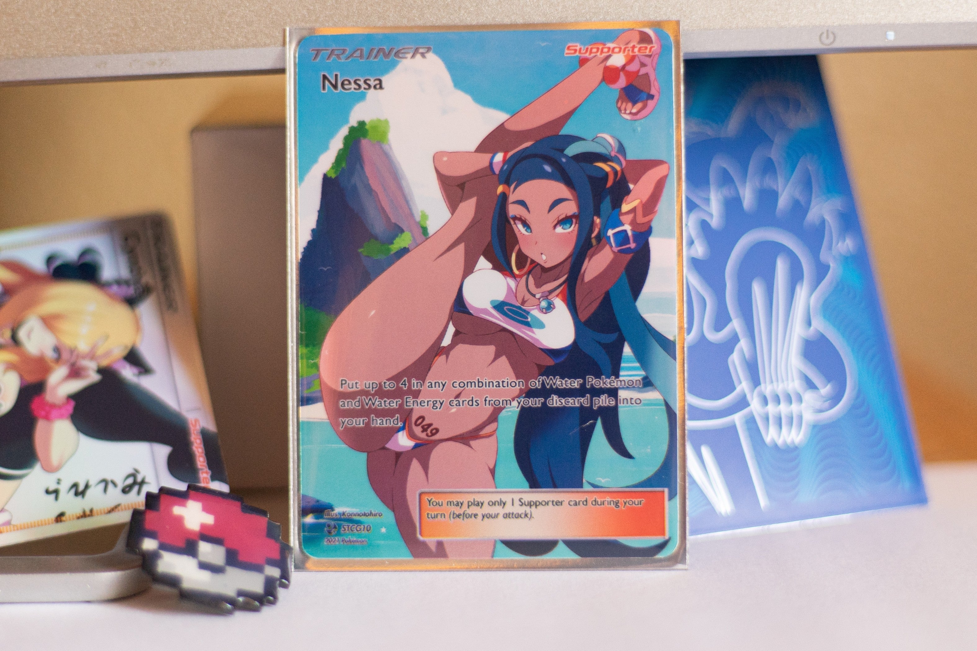 hot girl pokemon cards Custom Holographic Full Art Nessa Card – PokeOricaSTCG
